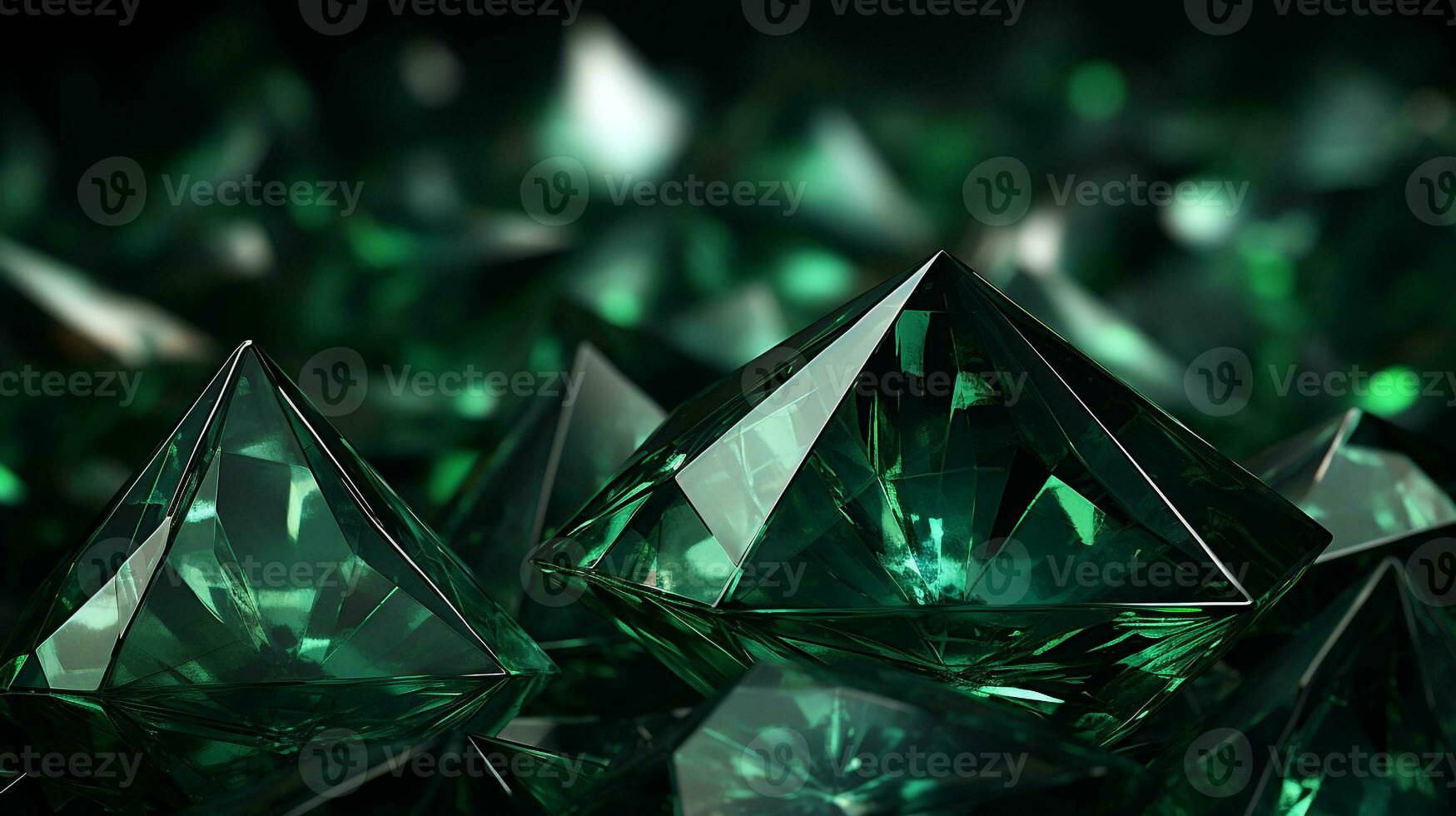 Elegant green crystal background ai photo