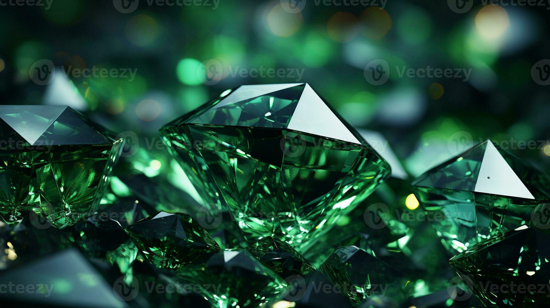 Elegant green crystal background ai photo