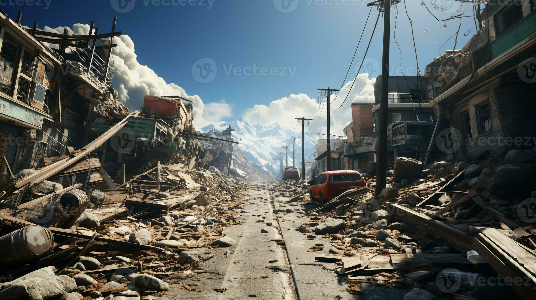 effects of earthquake disasters ai photo