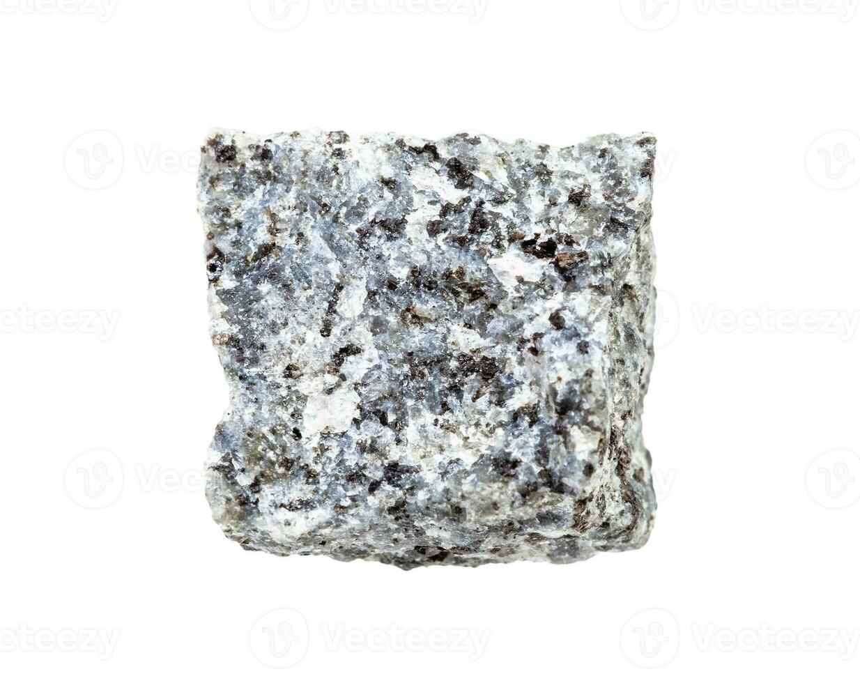 unpolished Gabbro rock isolated on white photo