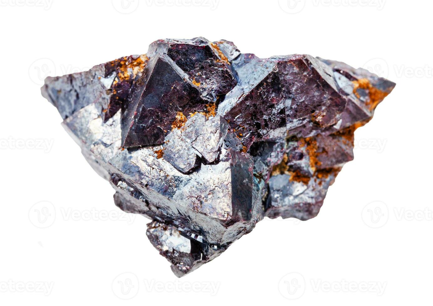 raw crystalline Cuprite rock isolated on white photo