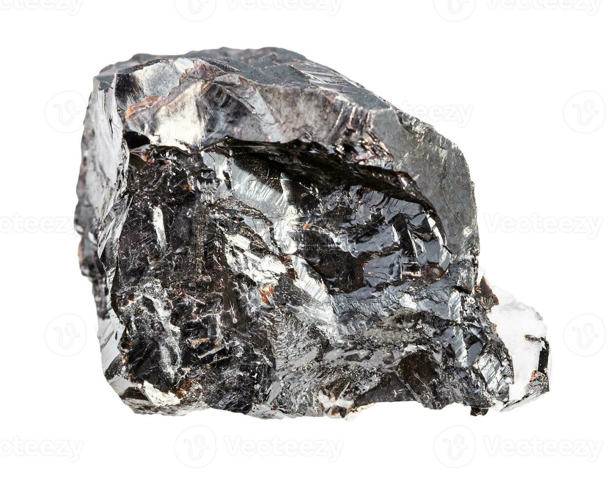 piece of raw Sphalerite zink ore rock isolated photo