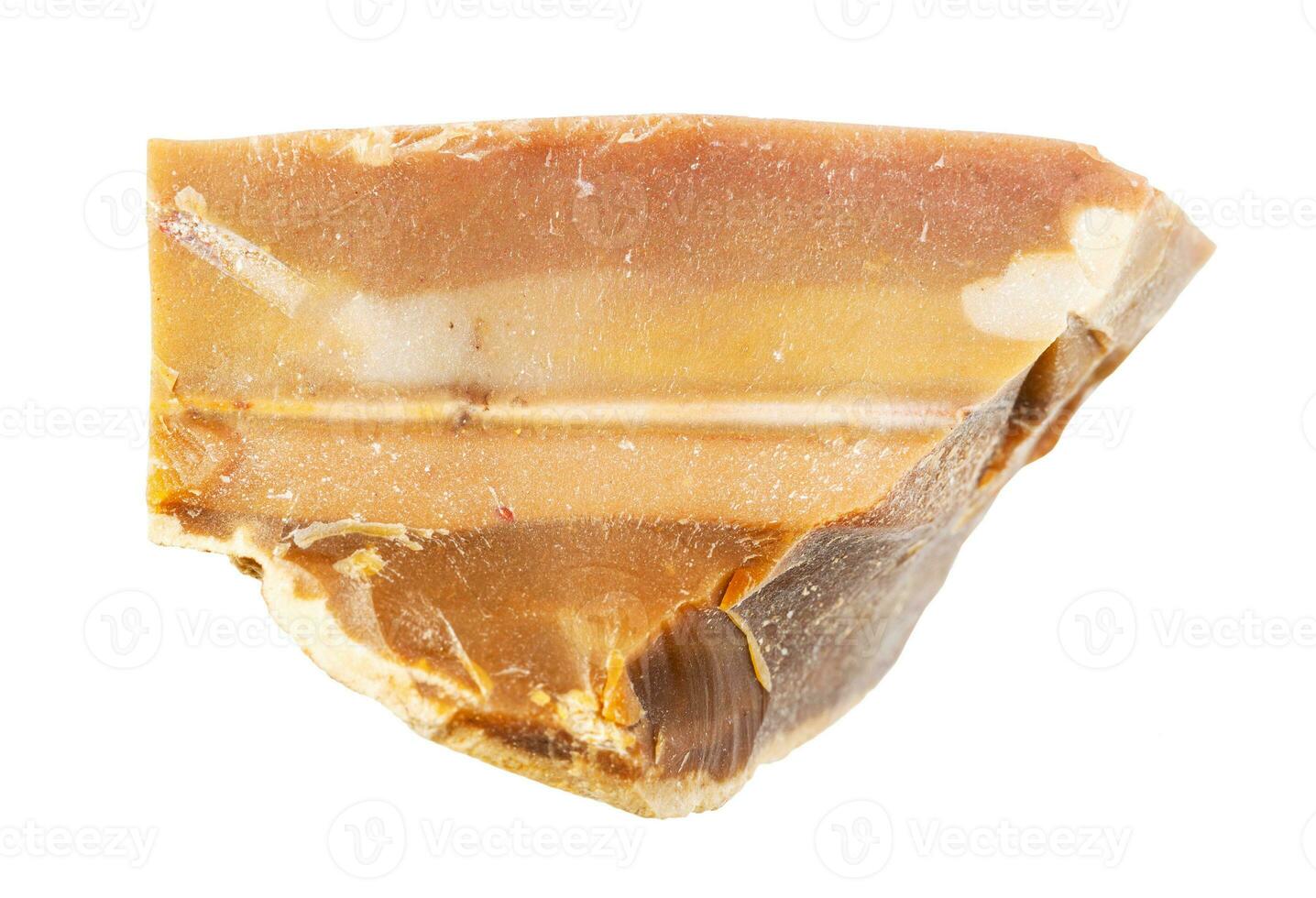 rough brown Flint stone isolated on white photo