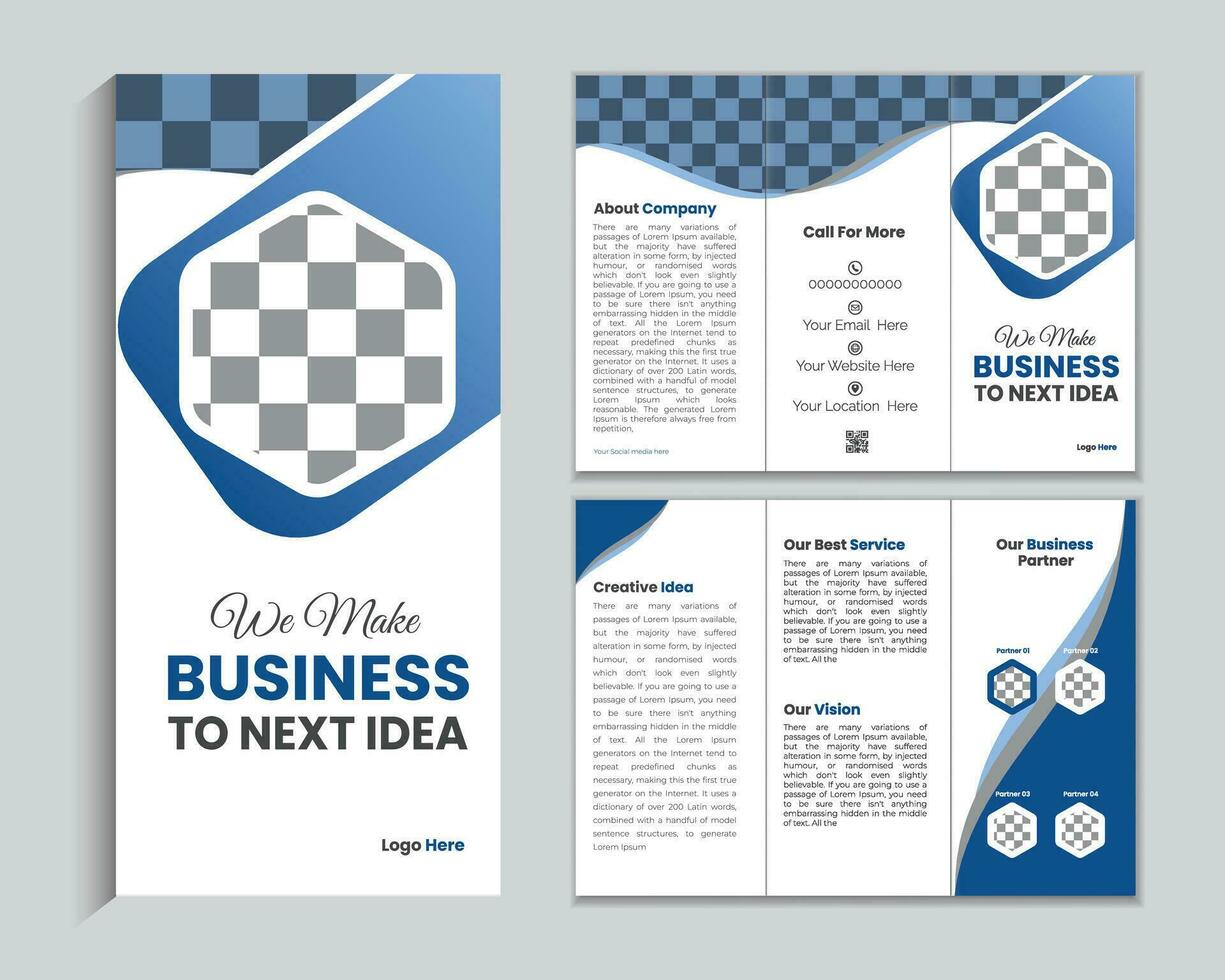 Trifold vector brochure template design