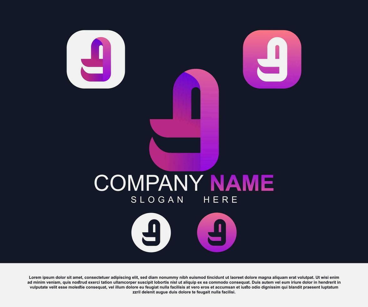 vector corporativo creativo minimalista negocio letra l degradado logo diseño