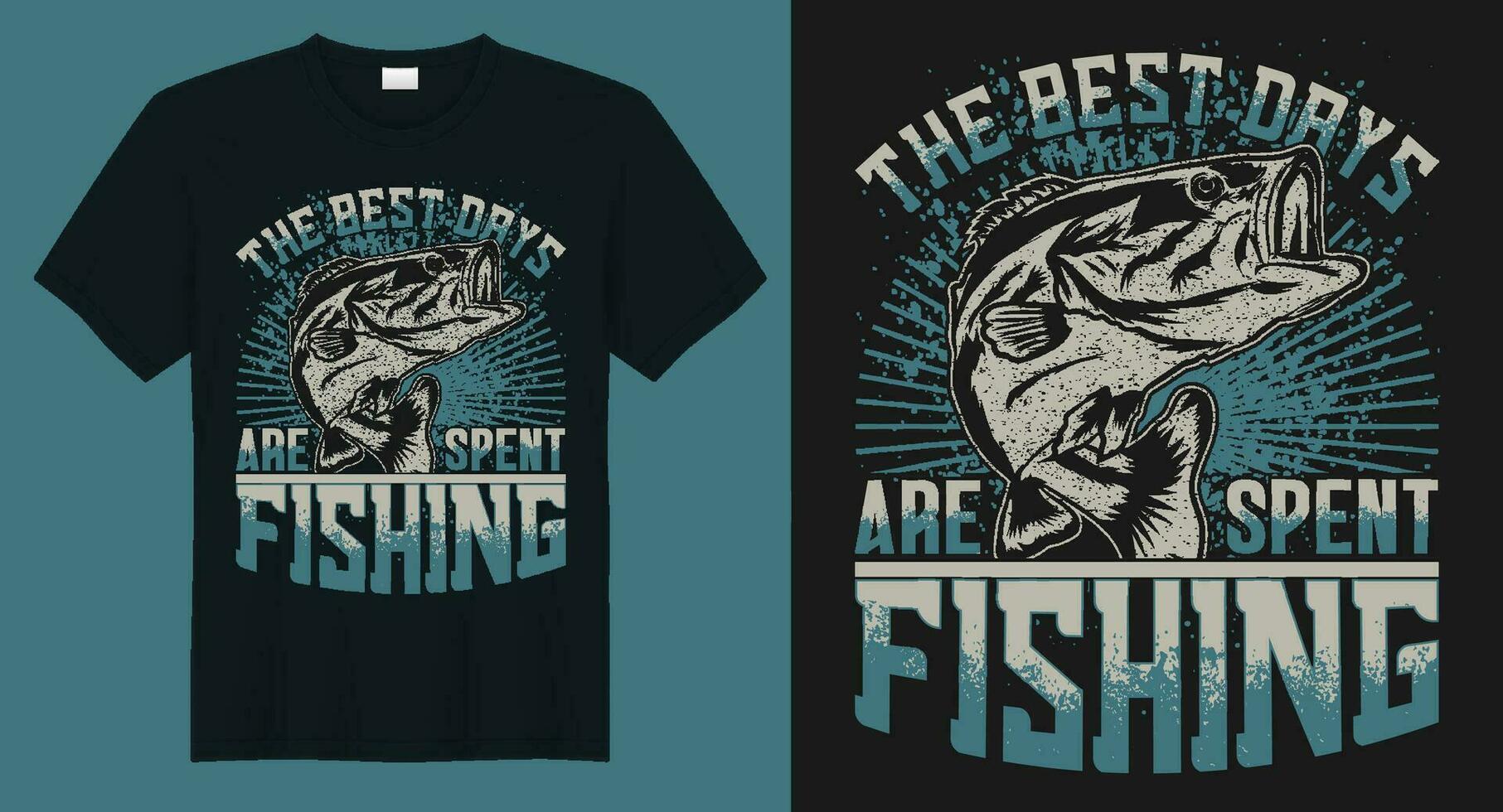 The best days are spent fishing t-shirts design with fish vector premium graphic