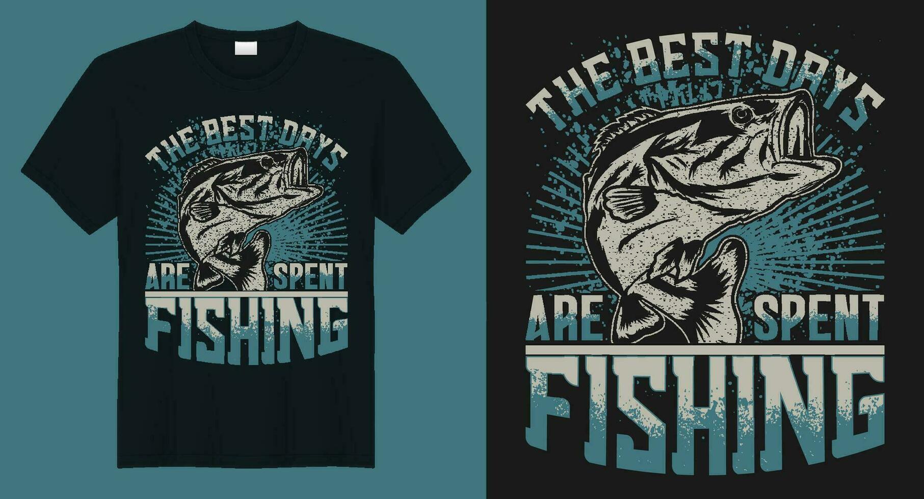 el mejor dias son gastado pescar camisetas diseño con pescado vector prima gráfico