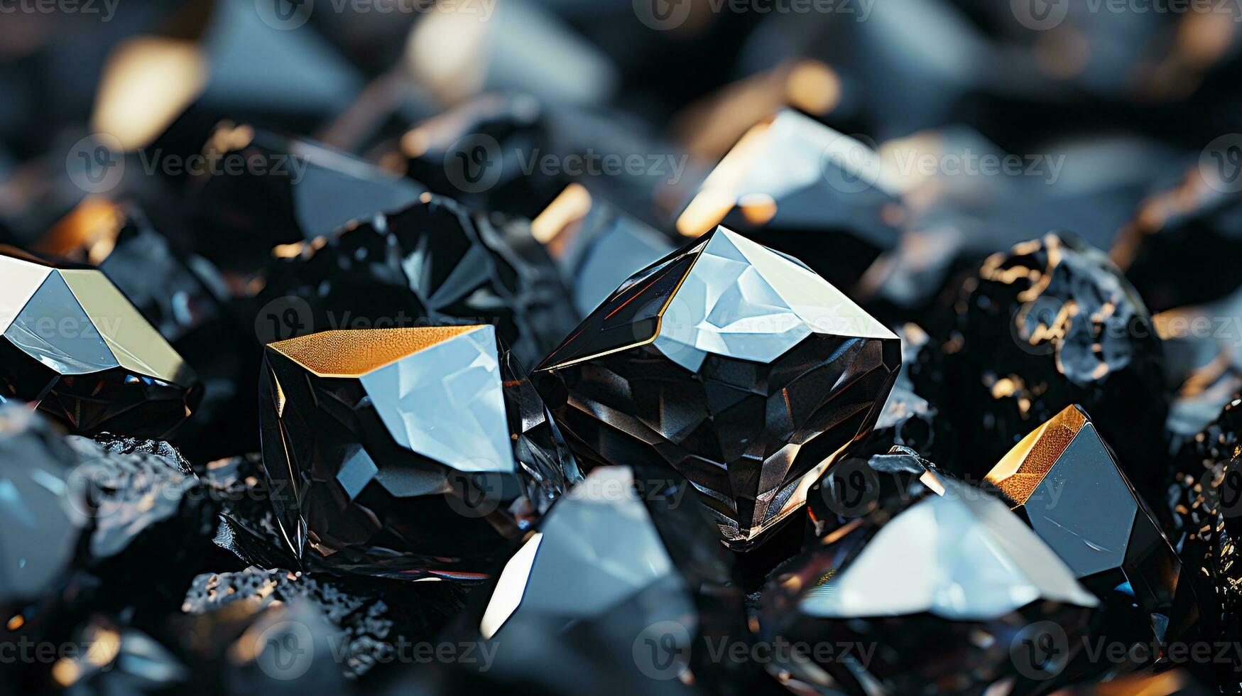 Black crystal background ai photo