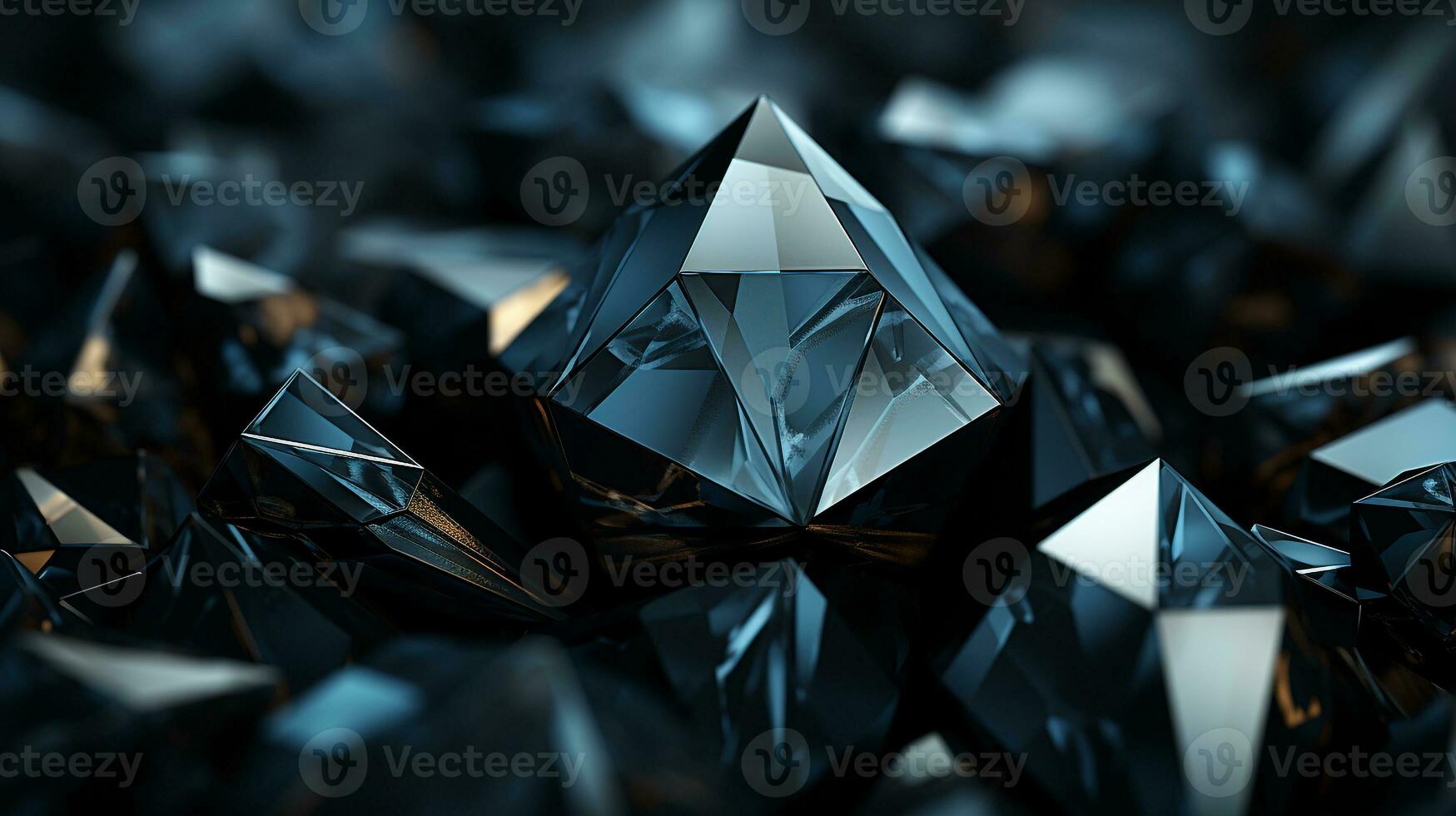 Black crystal background ai photo