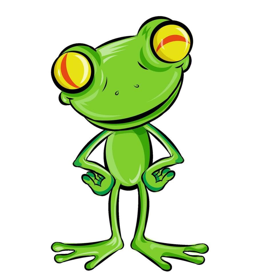 Frog Cartoon Character . isolated on white vector