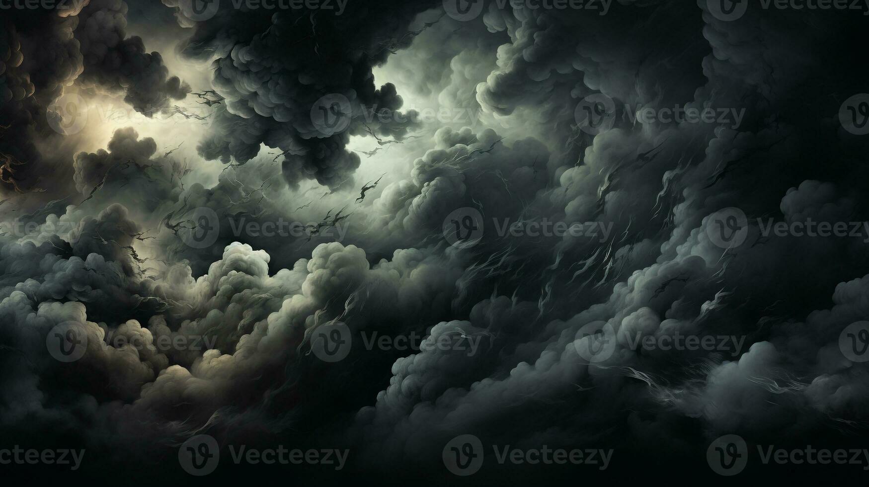 Black cloud landscape background ai photo