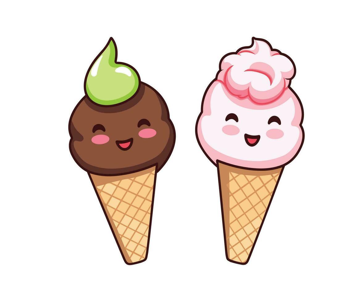 Funny ice cream illustration vector