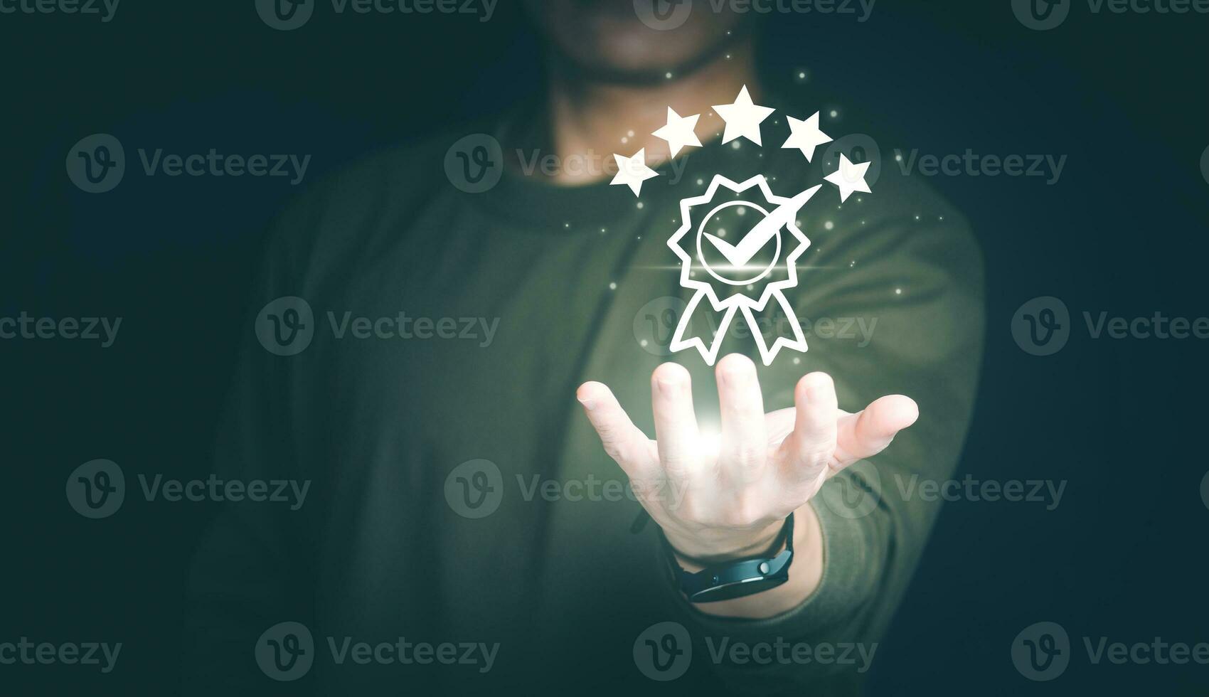 Customer services best excellent business rating experience. Satisfaction survey concept. user gives ratings to service experience on the online application, online marketing, and business processes. photo