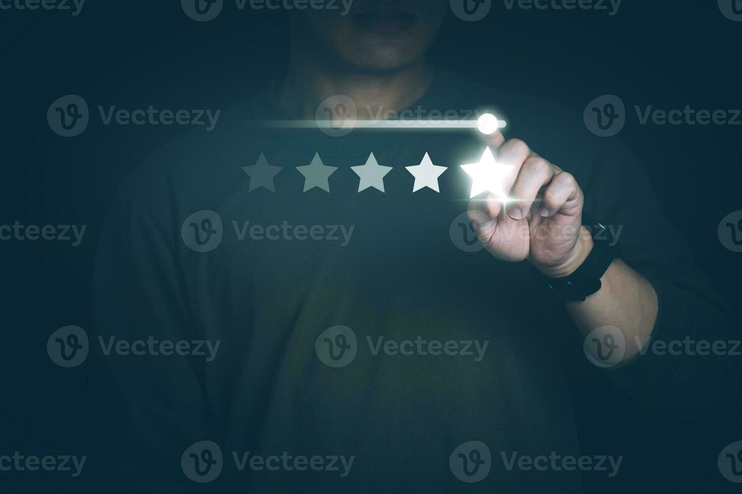 Customer services best excellent business rating experience. Satisfaction survey concept. user gives ratings to service experience on the online application, online marketing, and business processes. photo