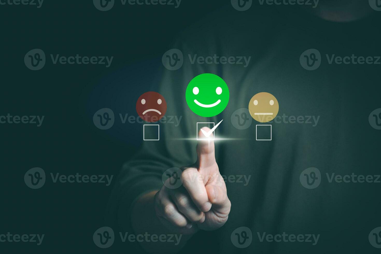 Customer services best excellent business rating experience. Satisfaction survey concept. user gives ratings to service experience on the online application, online marketing, and business processes. photo