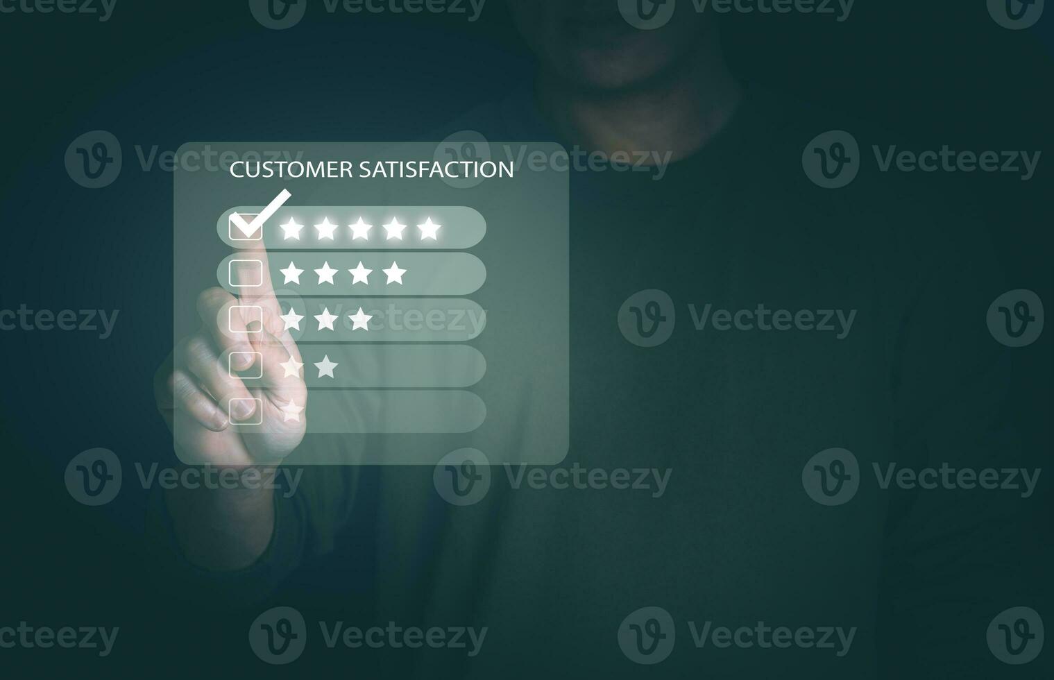 Customer services best excellent business rating experience. Satisfaction survey concept. user gives ratings to service experience on the online application, online marketing, and business processes. photo