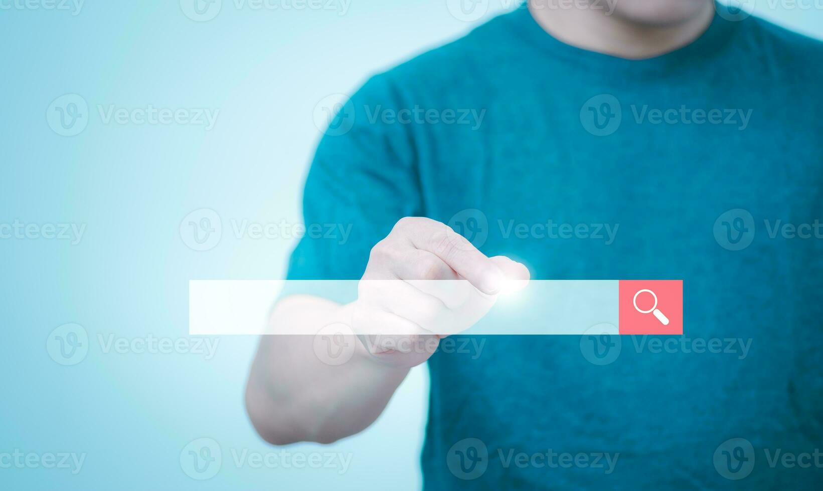 Information search technology, search engine optimization, male hand using a smartphone to search information, using search bar function on your website photo