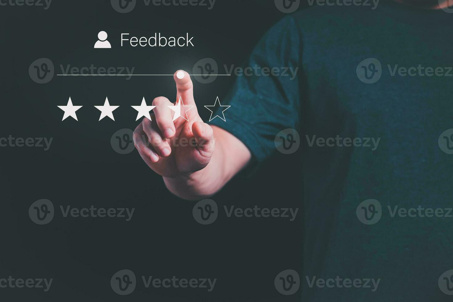 Satisfaction survey concept and customer service, using digital media technology, questionnaire, and rating satisfaction, rating satisfaction five stars, searching for information, online marketing photo