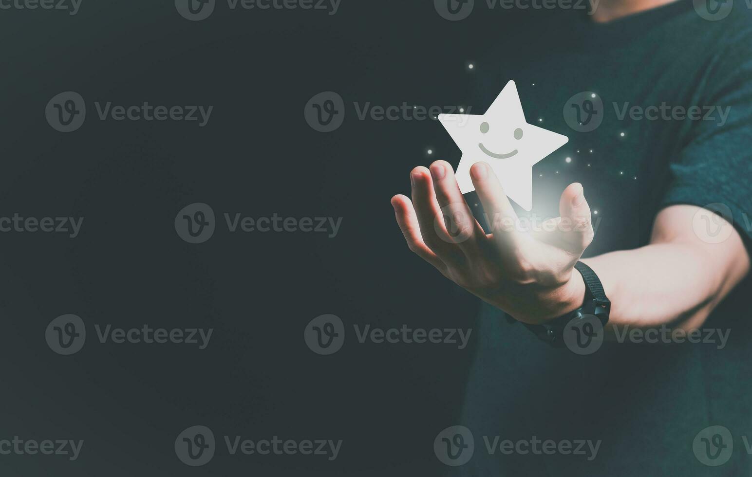 Customer services best excellent business rating experience. Satisfaction survey concept. user gives ratings to service experience on the online application, online marketing, and business processes. photo