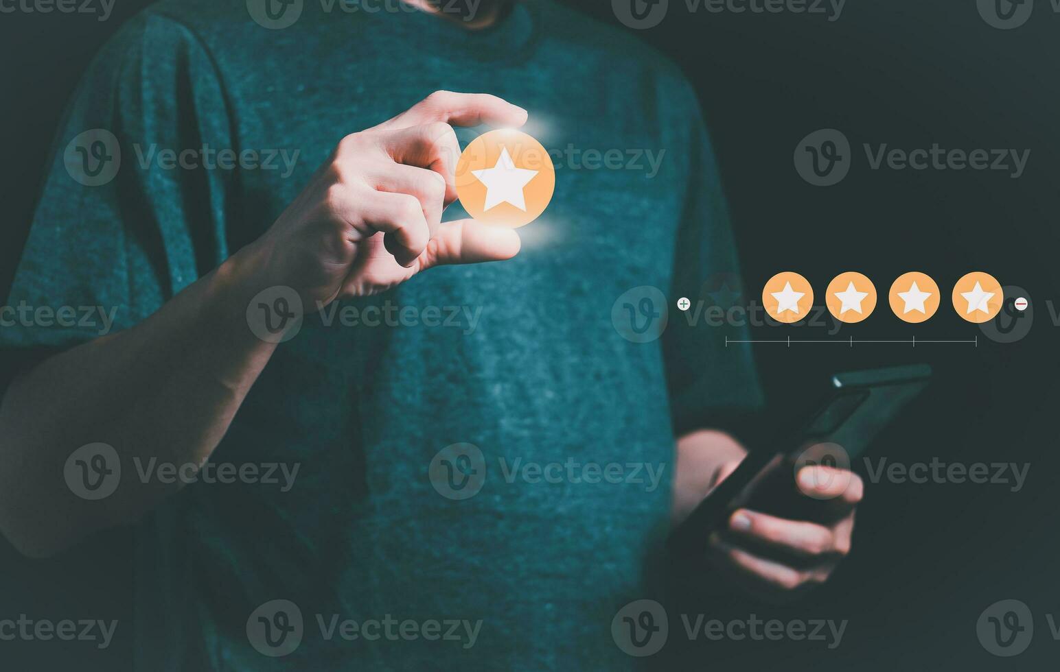 Customer services best excellent business rating experience. Satisfaction survey concept. user gives ratings to service experience on the online application, online marketing, and business processes. photo