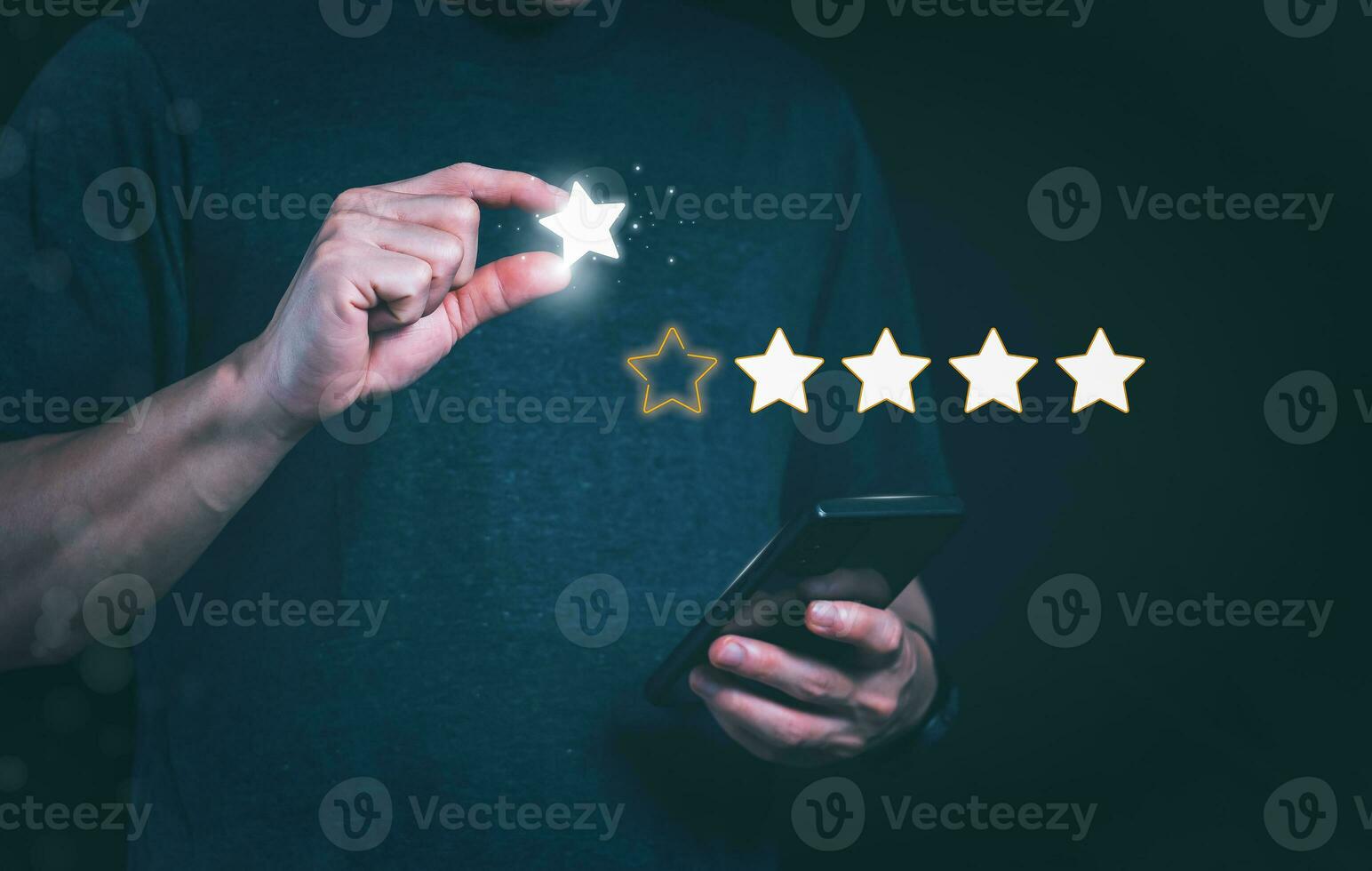Customer services best excellent business rating experience. Satisfaction survey concept. user gives ratings to service experience on the online application, online marketing, and business processes. photo