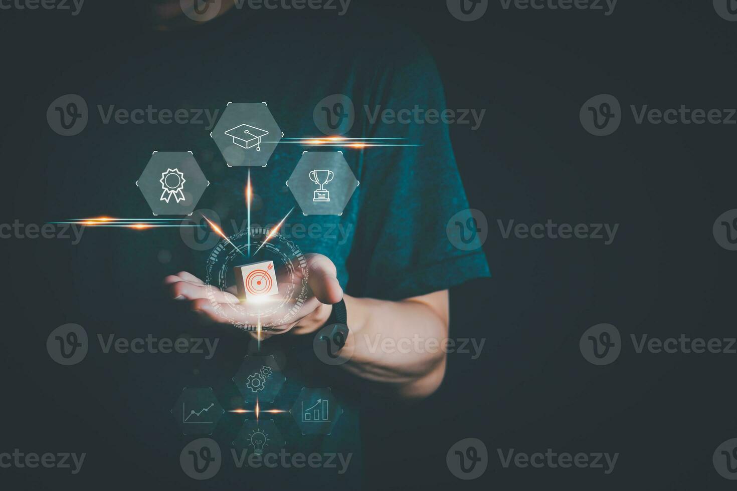 planificación y estrategia, flujo de trabajo, negocio crecimiento, Progreso o éxito concepto, embaldosado de de madera bloques a espectáculo flujo de trabajo, negocio proceso, datos analítica concepto foto
