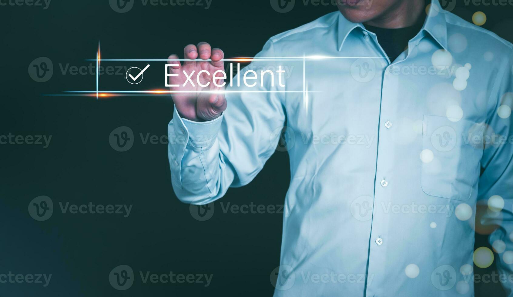 Customer services best excellent business rating experience. Satisfaction survey concept. user gives ratings to service experience on the online application, online marketing, and business processes. photo