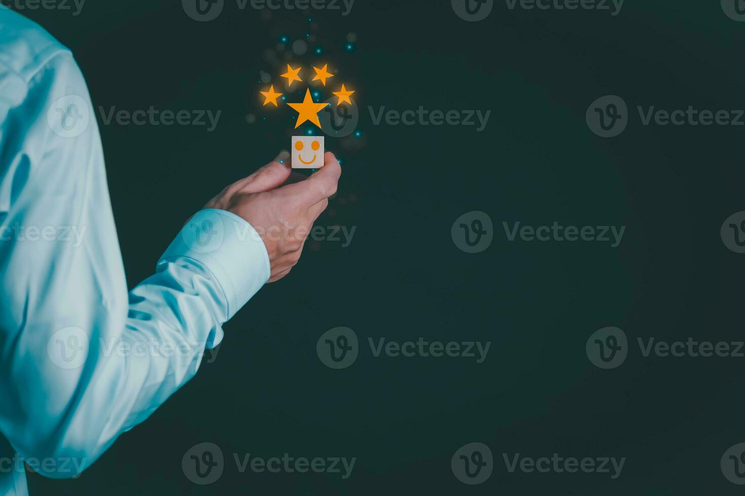 Customer services best excellent business rating experience. Satisfaction survey concept. user gives ratings to service experience on the online application, online marketing, and business processes. photo