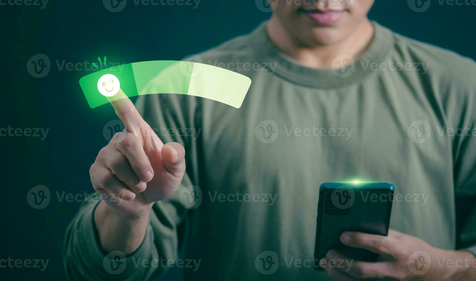 Customer services best excellent business rating experience. Satisfaction survey concept. user gives ratings to service experience on the online application, online marketing, and business processes. photo