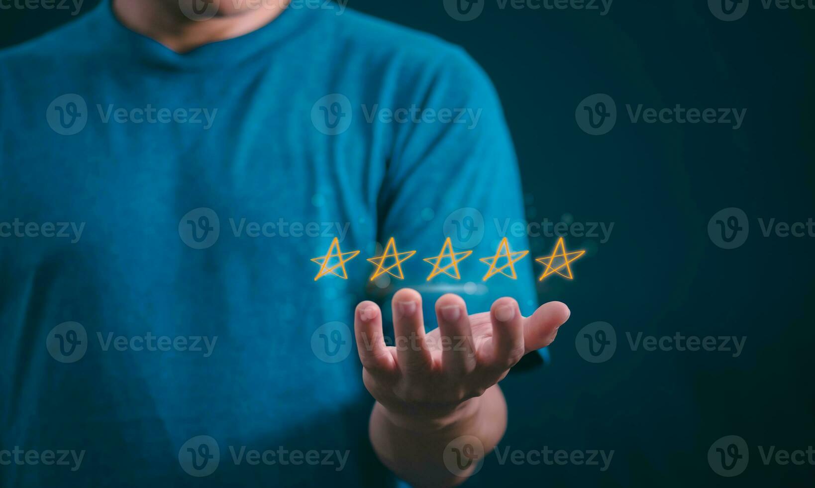 Customer services best excellent business rating experience. Satisfaction survey concept. user gives ratings to service experience on the online application, online marketing, and business processes. photo