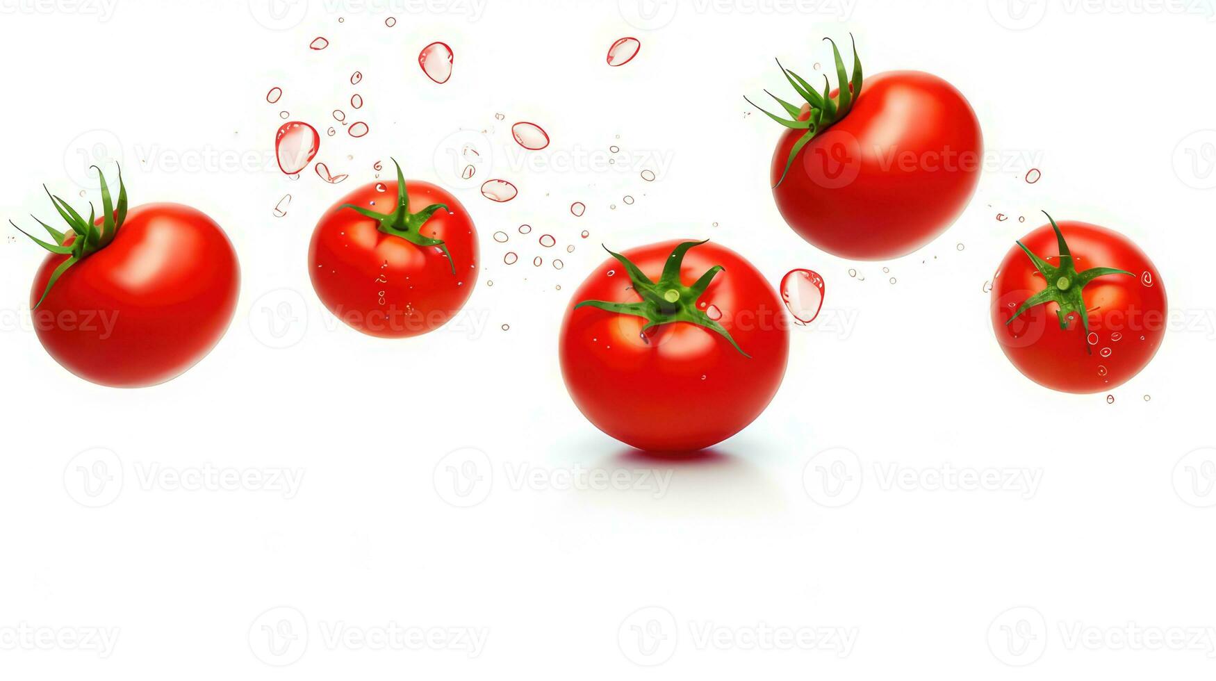 Fresh orange and red tomatoes on a white background photo