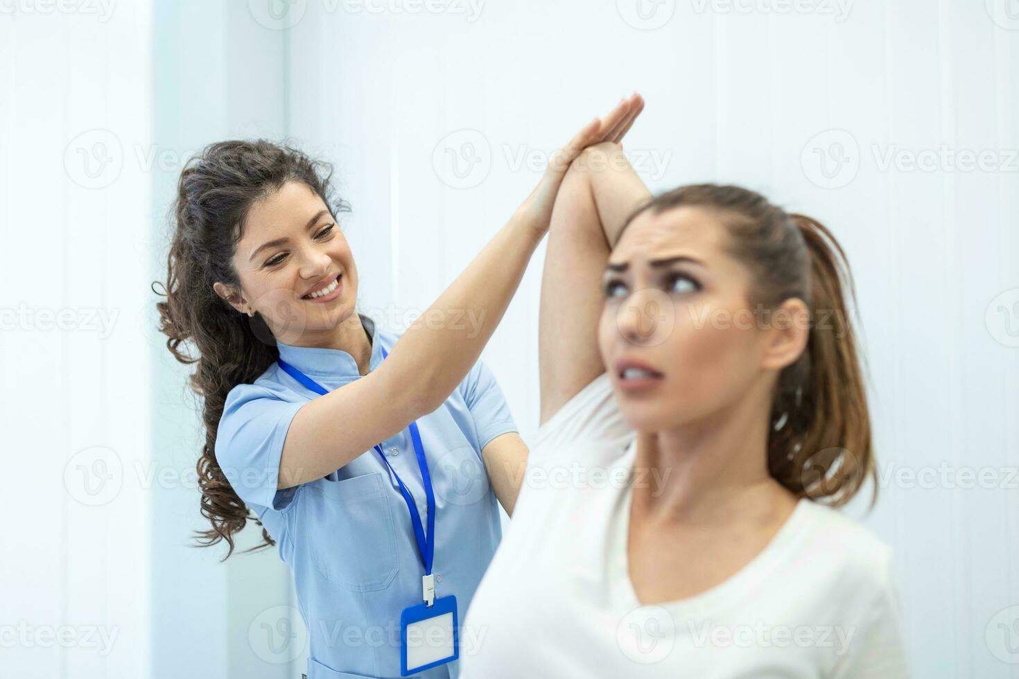 Professional therapists is stretching muscles, patients with abnormal muscular symptoms, physical rehabilitation therapies and treatment of physiological disorders by physiotherapists concept. photo