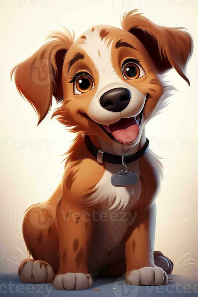 cute brown dog cartoon photo