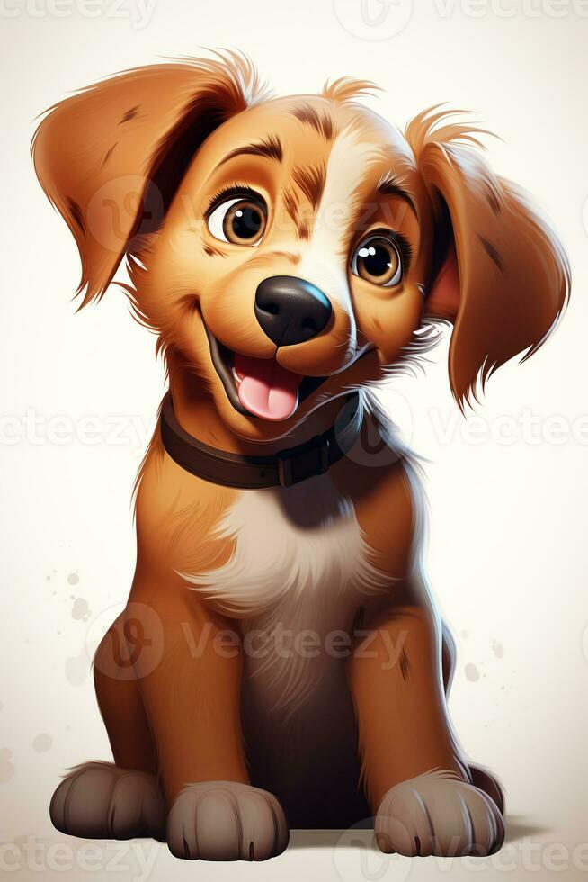 cute brown dog cartoon photo