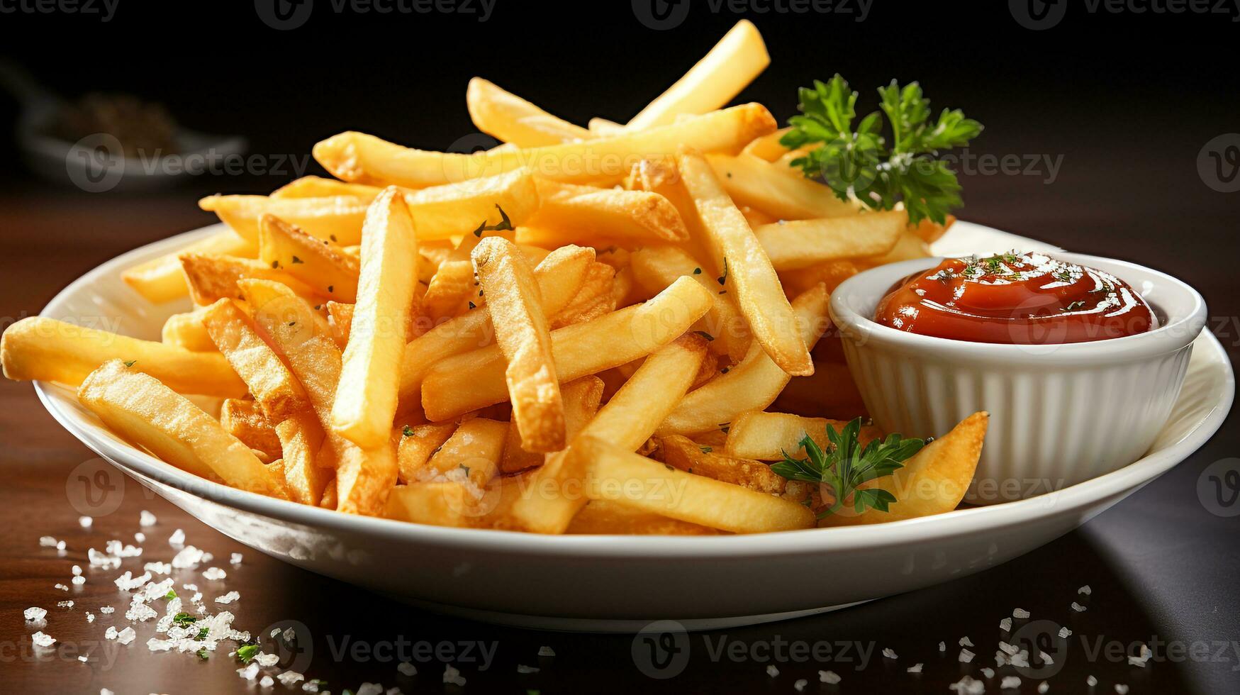 delicioso francés papas fritas en un blanco antecedentes foto