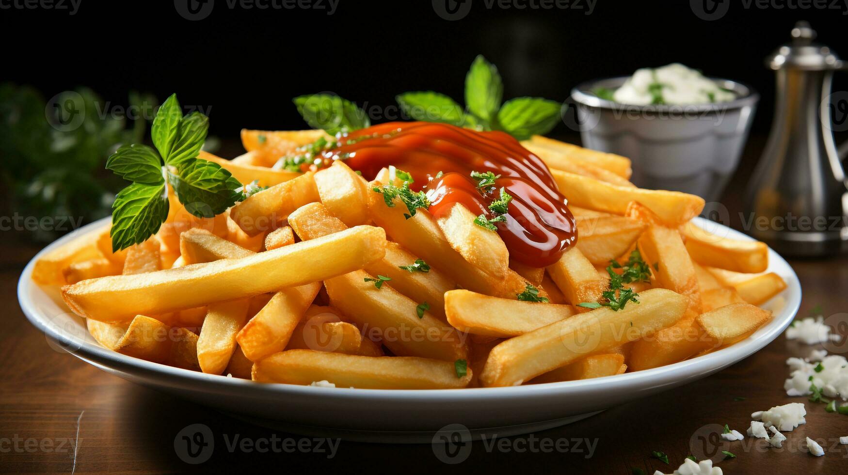 delicioso francés papas fritas en un blanco antecedentes foto