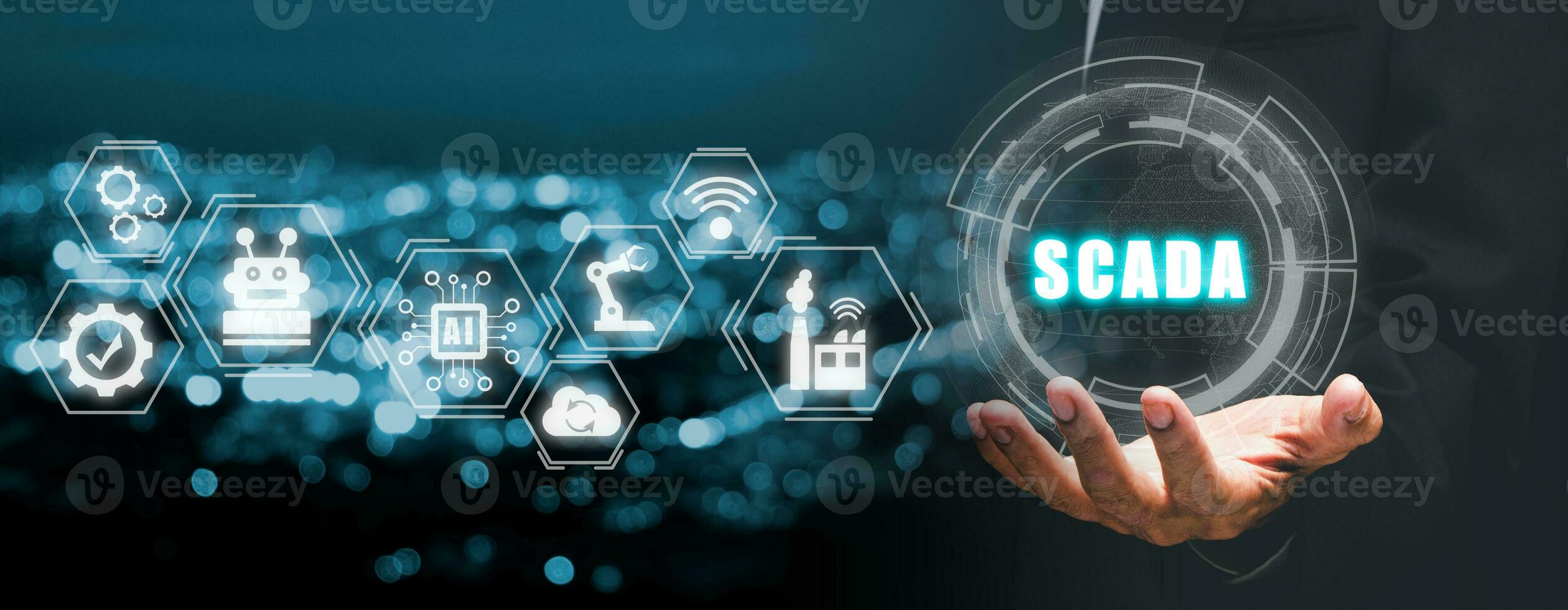 SCADA Supervisory control and data acquisition technology concept