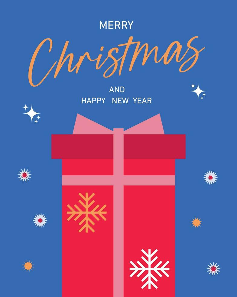Merry Christmas and Happy New Year card. vector