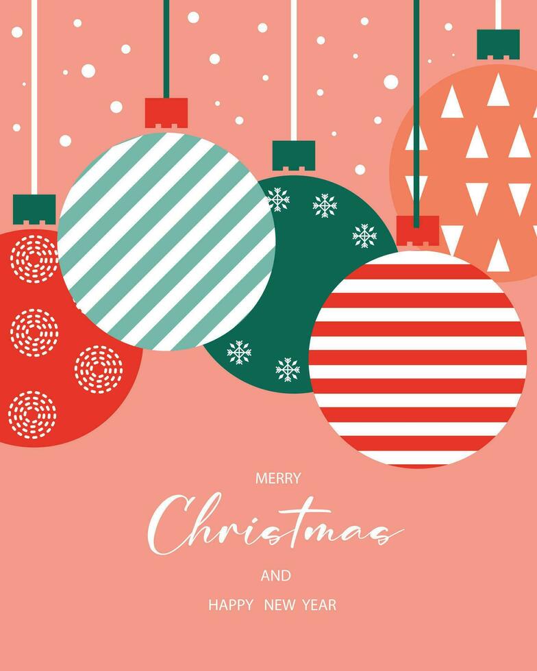 Christmas and New Year card Merry Christmas and Happy New Year. vector