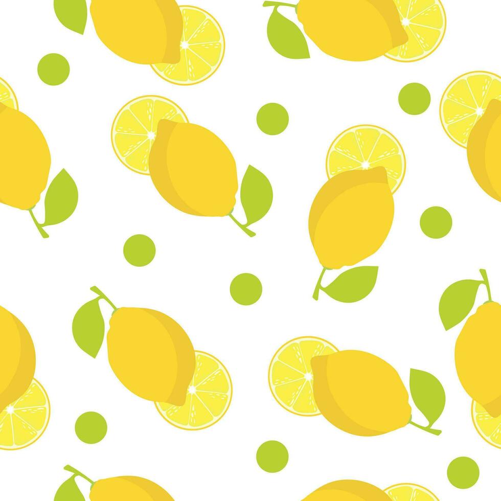 Lemon seamless pattern. vector