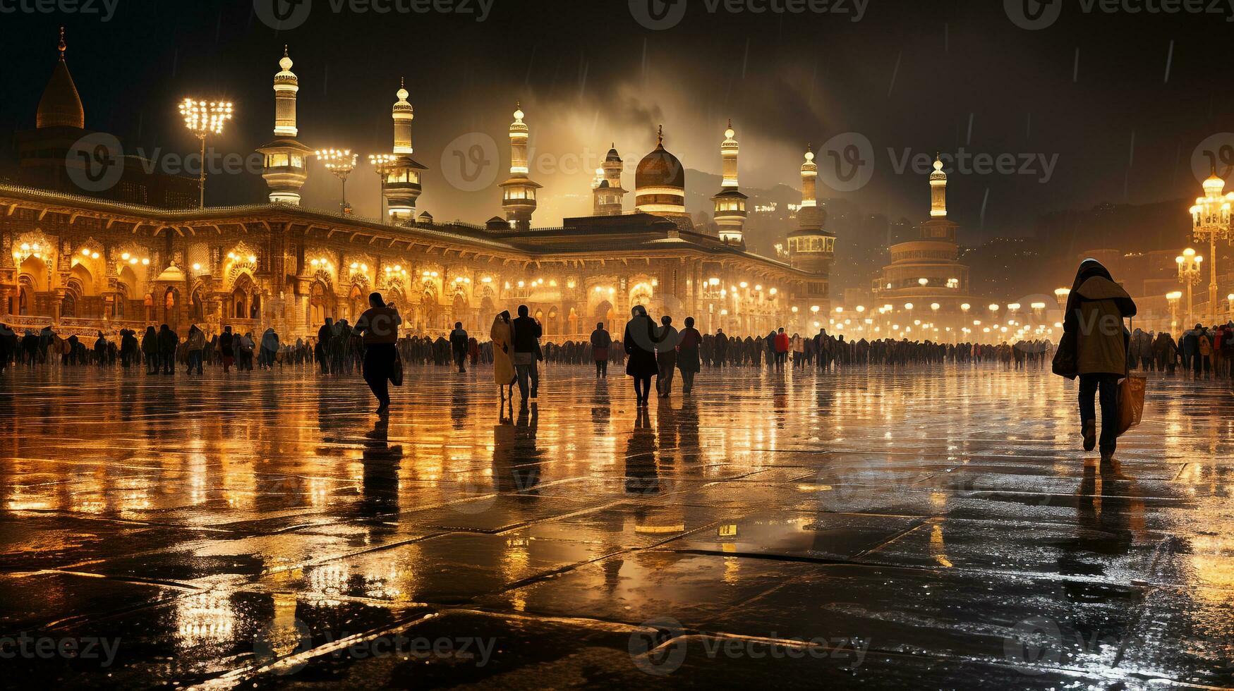 el hermosa ver de el ciudad de la meca y además el sitio de Adoración de el kaaba foto