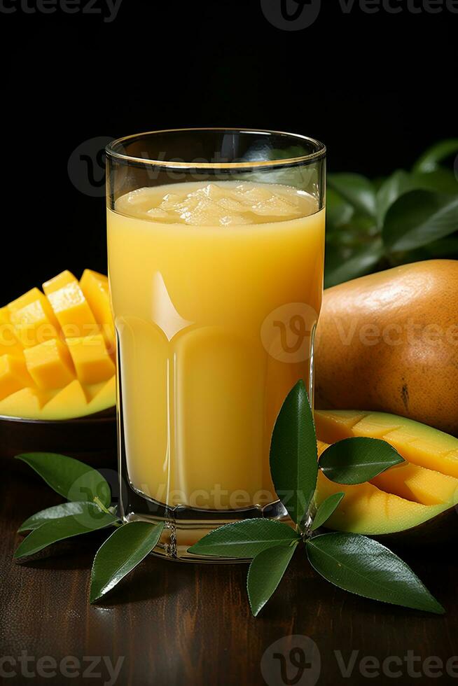 Sweet and fresh mango smoothie photo