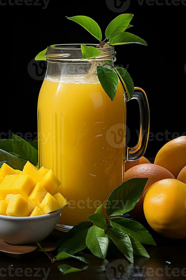 Sweet and fresh mango smoothie photo