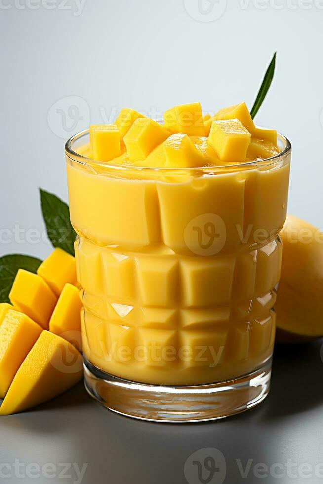 Sweet and fresh mango smoothie photo