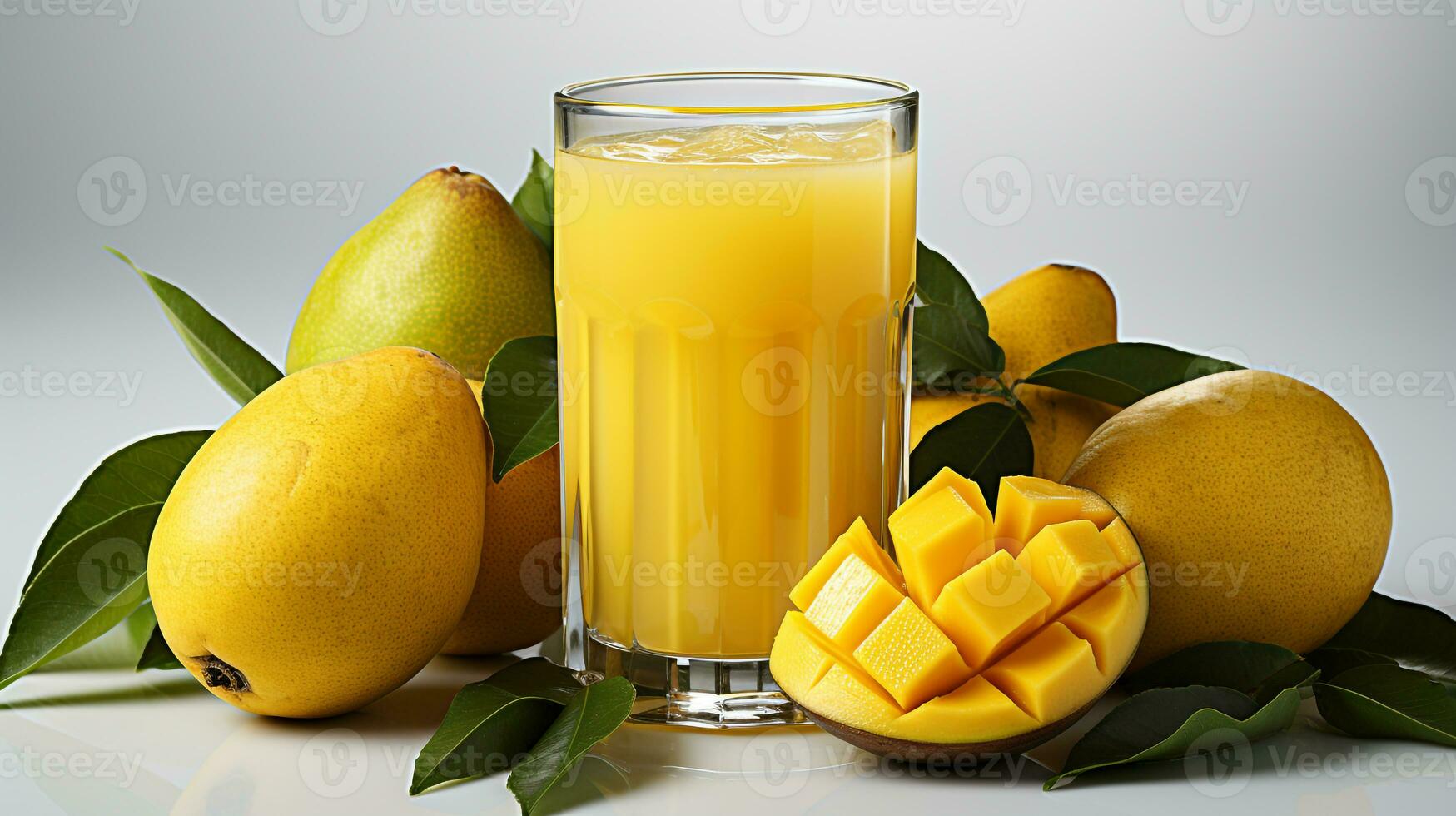 Sweet and fresh mango smoothie photo