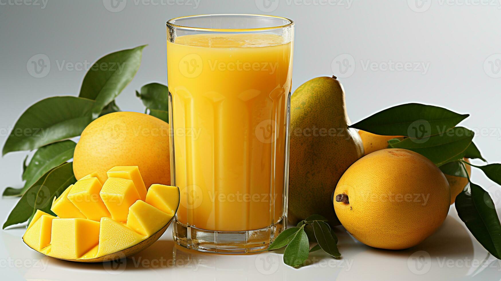 Sweet and fresh mango smoothie photo