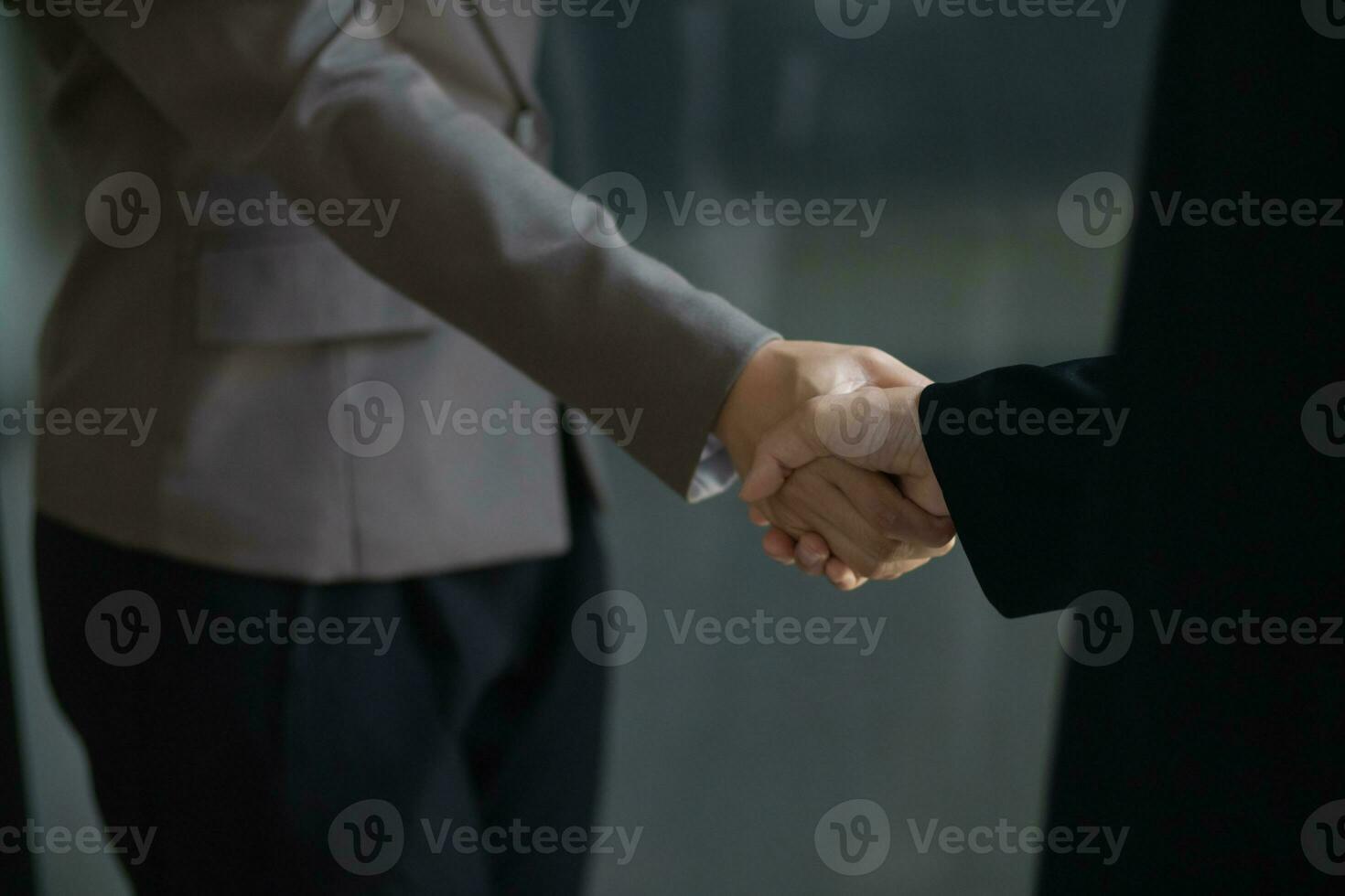 Businessmen and investors shake hands after attending  meeting with advisory team after receiving advice from  advisory team about jointly invested business. Businessmen Team handshake concept photo