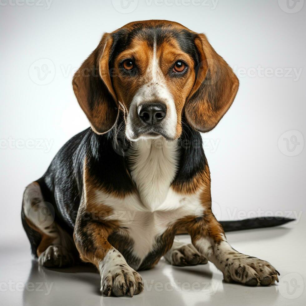 Cute basset hound dog photo