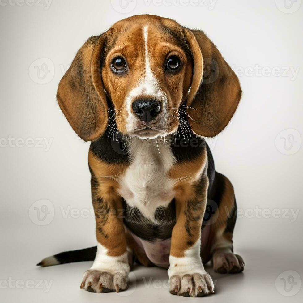Cute basset hound dog photo