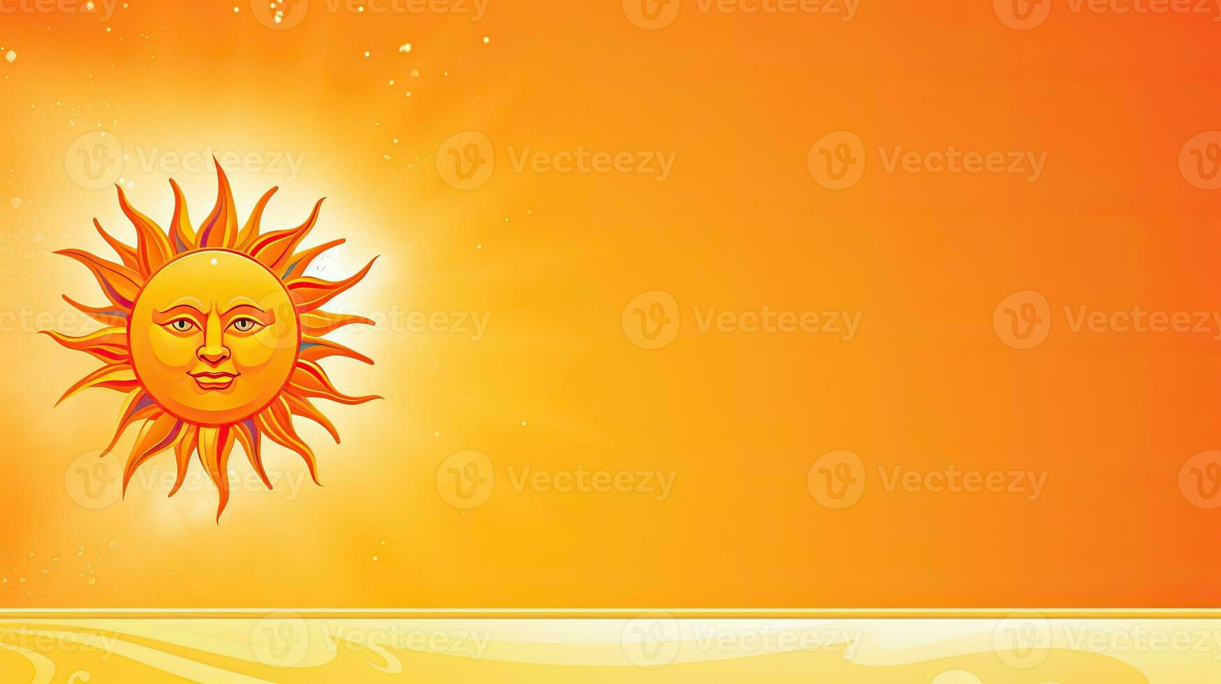 Sun shine. Web banner with copy space. Generative AI photo